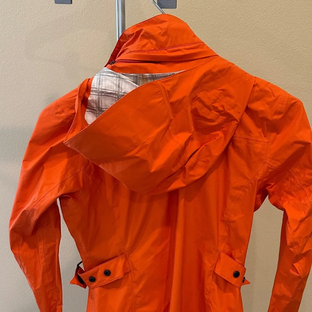 REI Orange Trench Coat Weather-Resistant Long Sleeve - Picture 4 of 8
